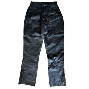 Harley Davidson Women's Leather Black Riding Pants Size 30reg